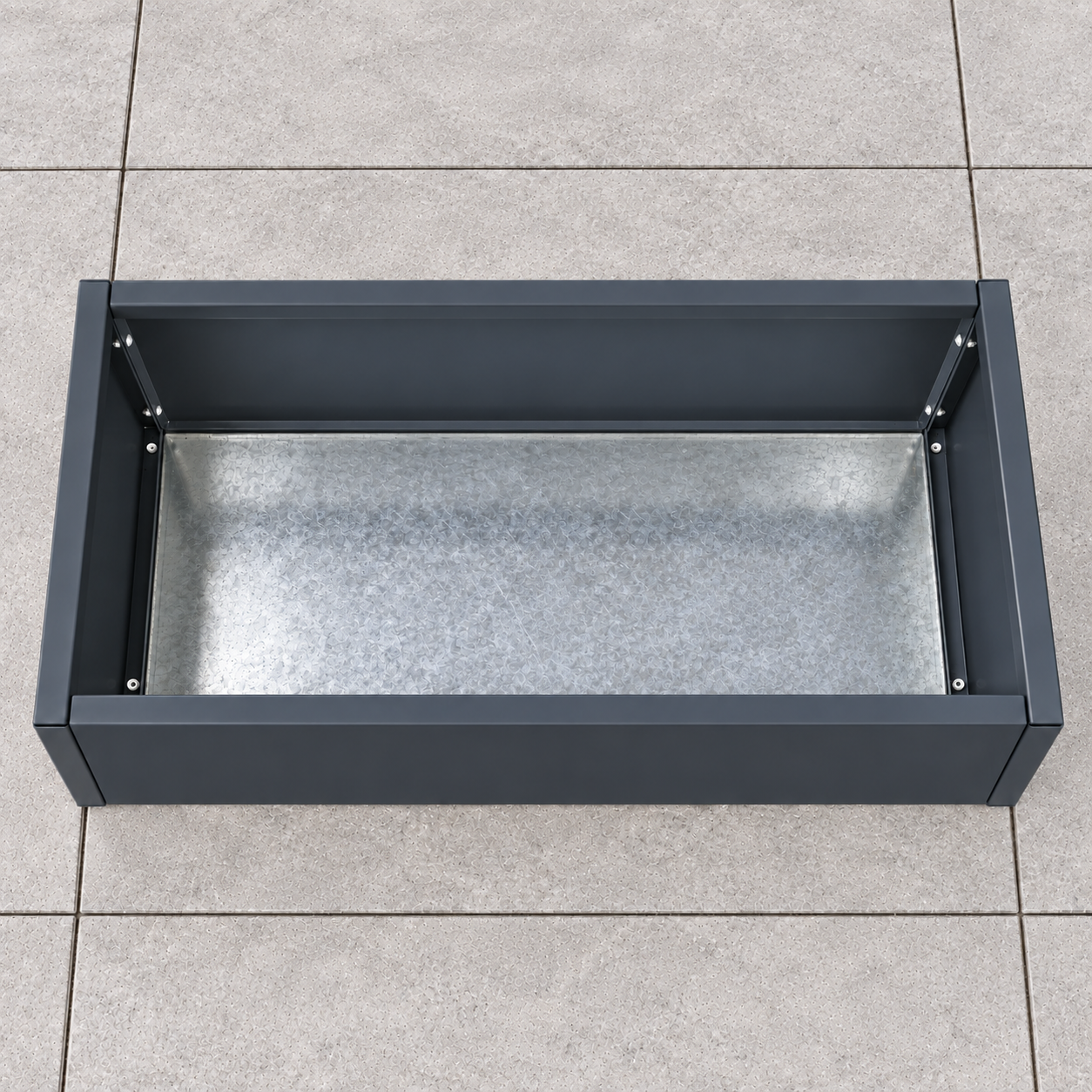 MEBE Planty - Pflanztopf - Mit Bodenplatte - 100 x 50 x 40 cm - Anthrazitgrau Matt