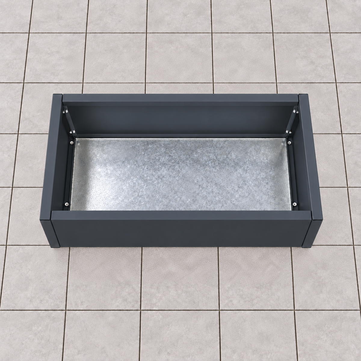 MEBE Planty - Pflanztopf - Mit Bodenplatte - 80 x 40 x 40 cm - Anthrazitgrau Matt
