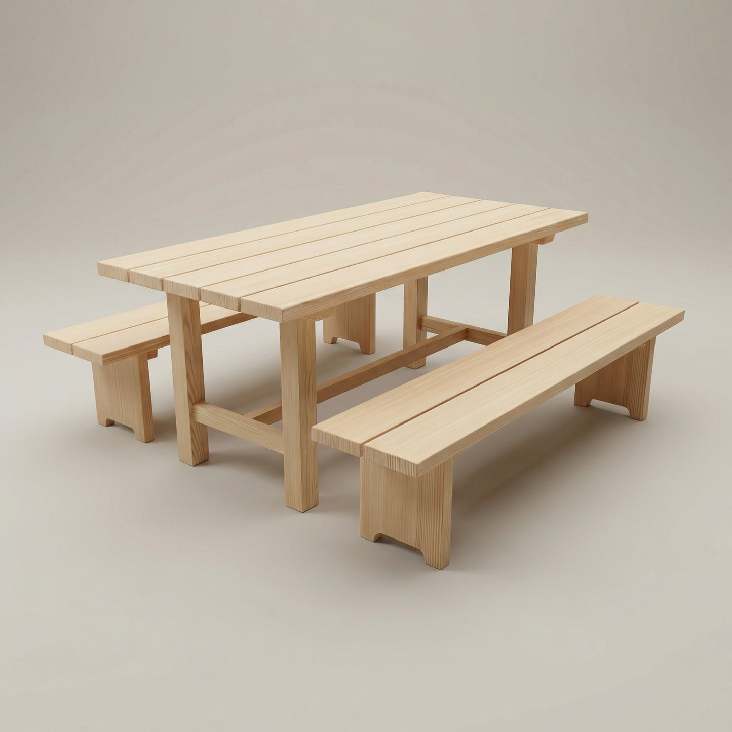 MEBE Franzl - Douglasien Gartengarnitur - Tisch mit 2 Bänken - 99 x 200 cm