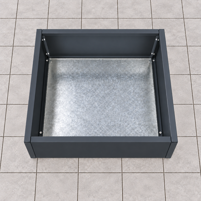 MEBE Planty - Pflanztopf - Mit Bodenplatte - 100 x 100 x 40 cm - Anthrazitgrau Matt