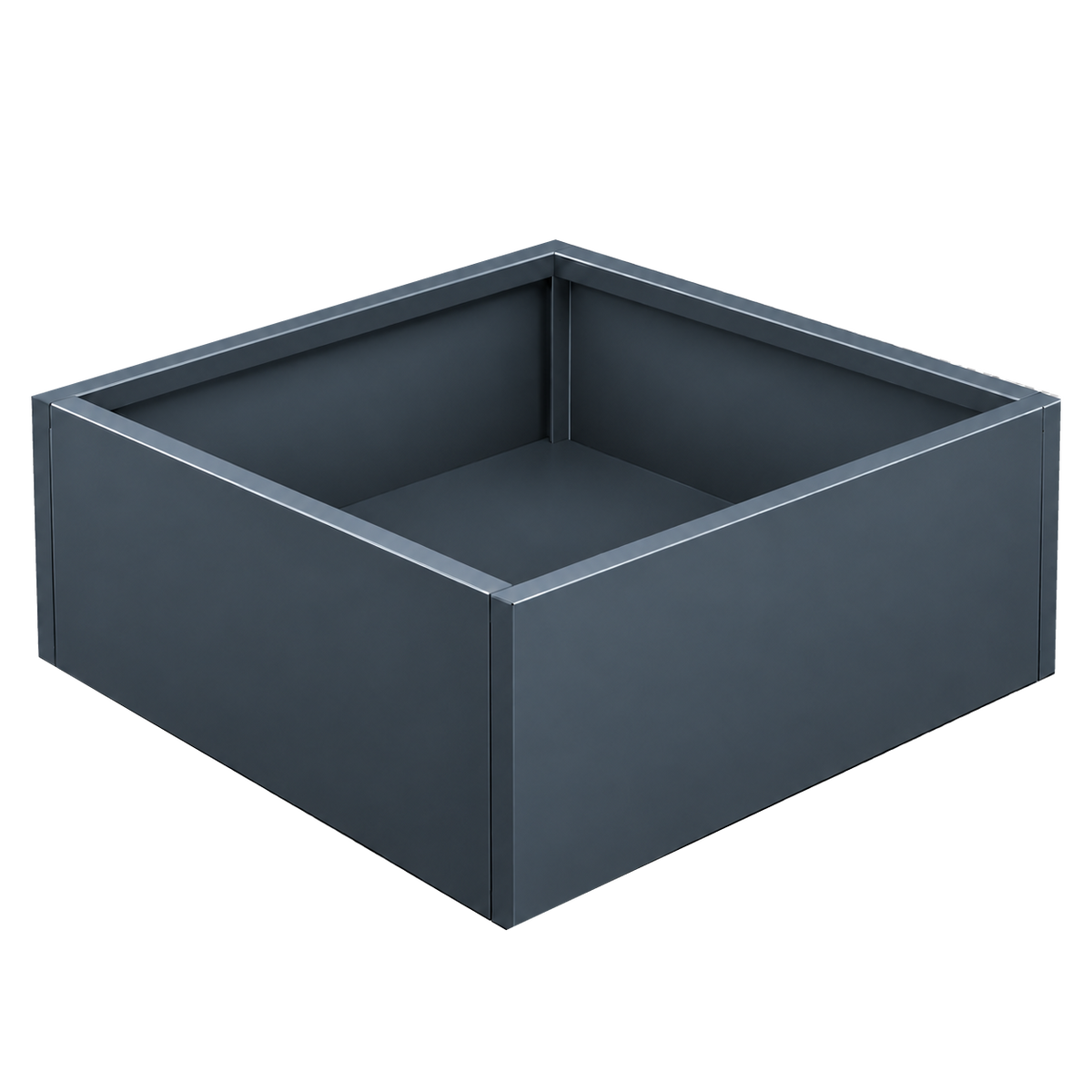 MEBE Planty - Pflanztopf - Mit Bodenplatte - 100 x 100 x 40 cm - Anthrazitgrau Matt