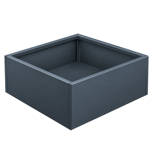 MEBE Planty - Pflanztopf - Mit Bodenplatte - 100 x 100 x 40 cm - Anthrazitgrau Matt