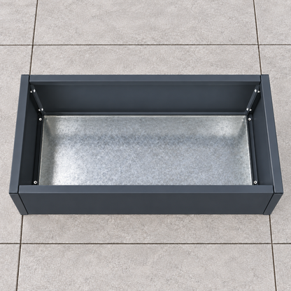 MEBE Planty - Pflanztopf - Mit Bodenplatte - 100 x 50 x 40 cm - Anthrazitgrau Matt