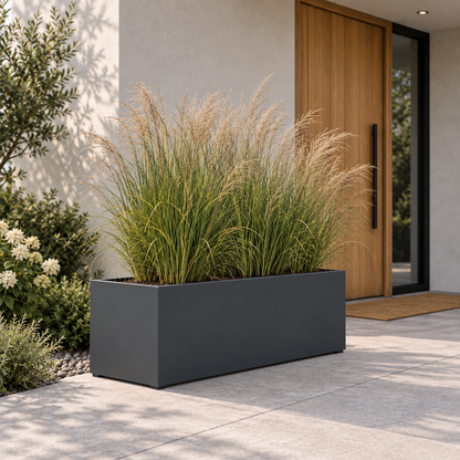 MEBE Planty - Pflanztopf - Mit Bodenplatte - 100 x 50 x 40 cm - Anthrazitgrau Matt