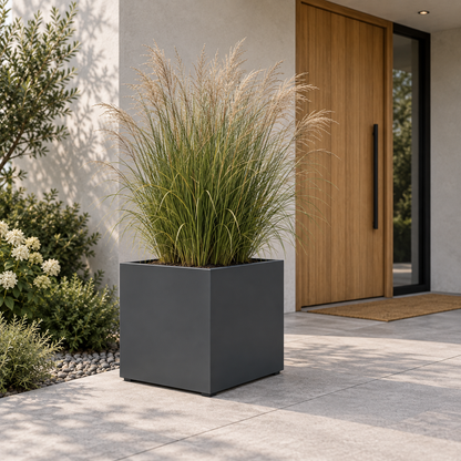 MEBE Planty - Pflanztopf - Mit Bodenplatte - 50 x 50 x 40 cm - Anthrazitgrau Matt