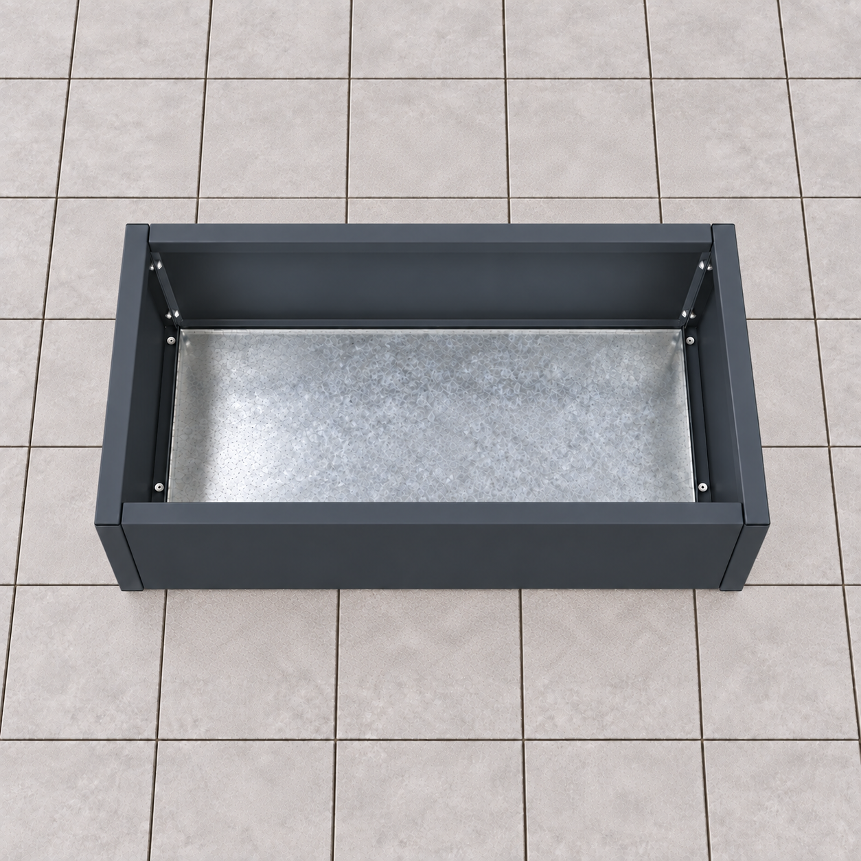 MEBE Planty - Pflanztopf - Mit Bodenplatte - 80 x 40 x 40 cm - Anthrazitgrau Matt