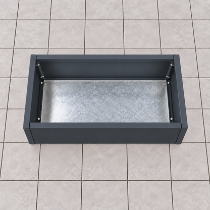MEBE Planty - Pflanztopf - Mit Bodenplatte - 80 x 40 x 40 cm - Anthrazitgrau Matt