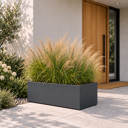 MEBE Planty - Pflanztopf - Mit Bodenplatte - 80 x 40 x 40 cm - Anthrazitgrau Matt